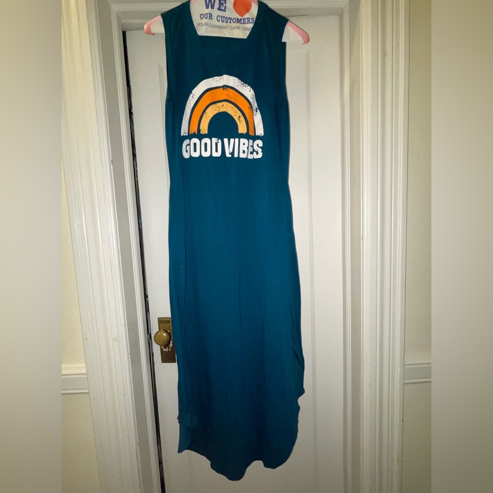 Good vibes sleeveless dress